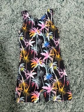Tropical Palm Print One-Piece Romper - Size 12/13 Kids